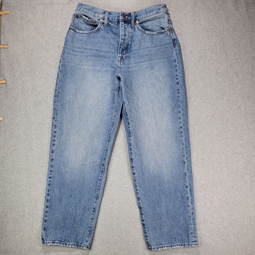 Madewell Womens The Dad Jeans Relaxed Straight Size 28 (Fits 30x27) Blue Classic